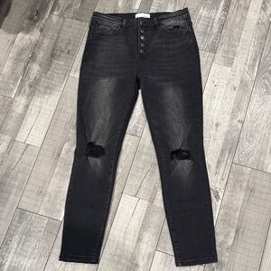 VERVET Washed Black Skinny Jeans